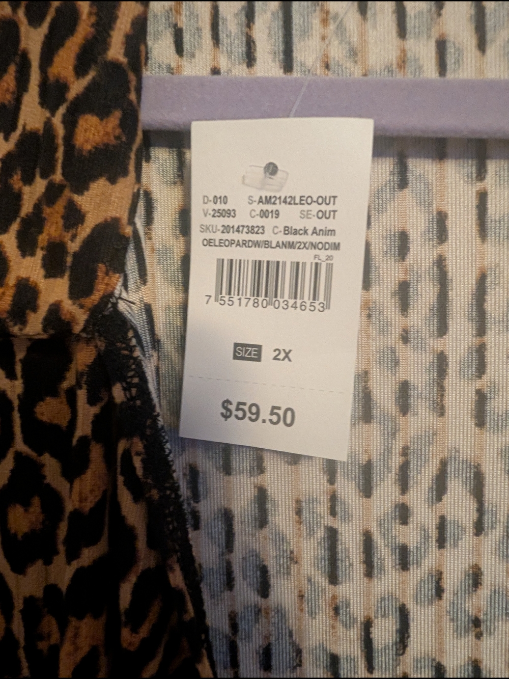 Ashley Stewart Leopard Print Long Sleeve Wrap Dress - Brown Black - Picture 3 of 3